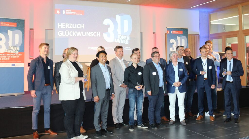 Die Preisträger:innen und die Jury des Bre3D-Awards.